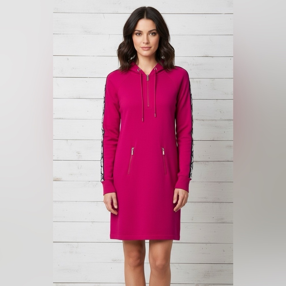 Calvin Klein Red Hooded Sweater Dress Size Small